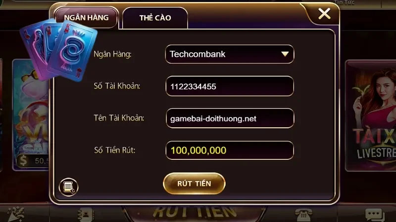 Thao tác nạp và rút tiền cực nhanh chóng tại V8club