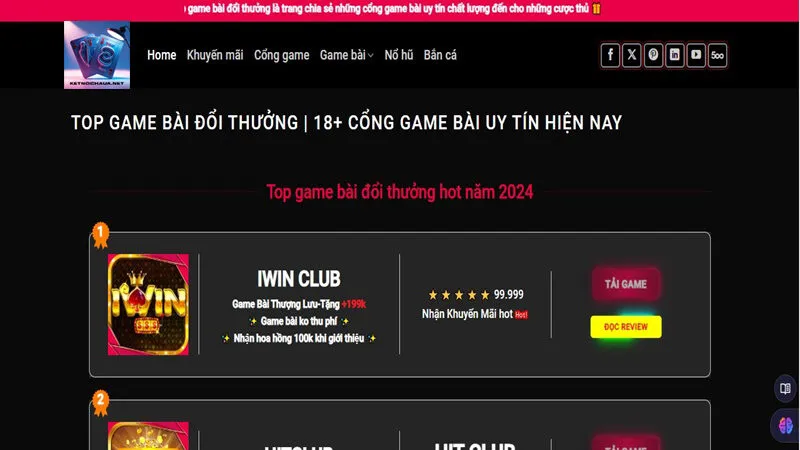 Thông tin cơ bản về top game bài đổi thưởng hàng đầu